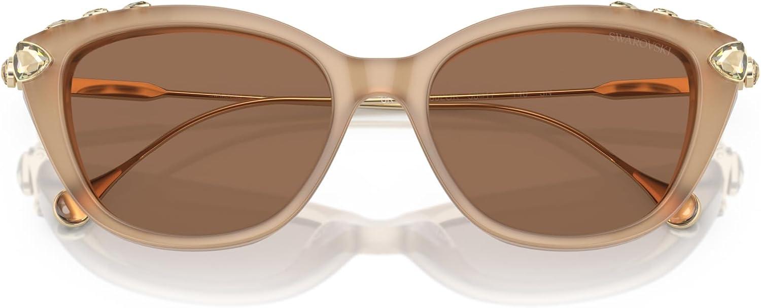 imageSwarovski Womens Sk6010 Cat Eye SunglassesOpal BeigeBronze