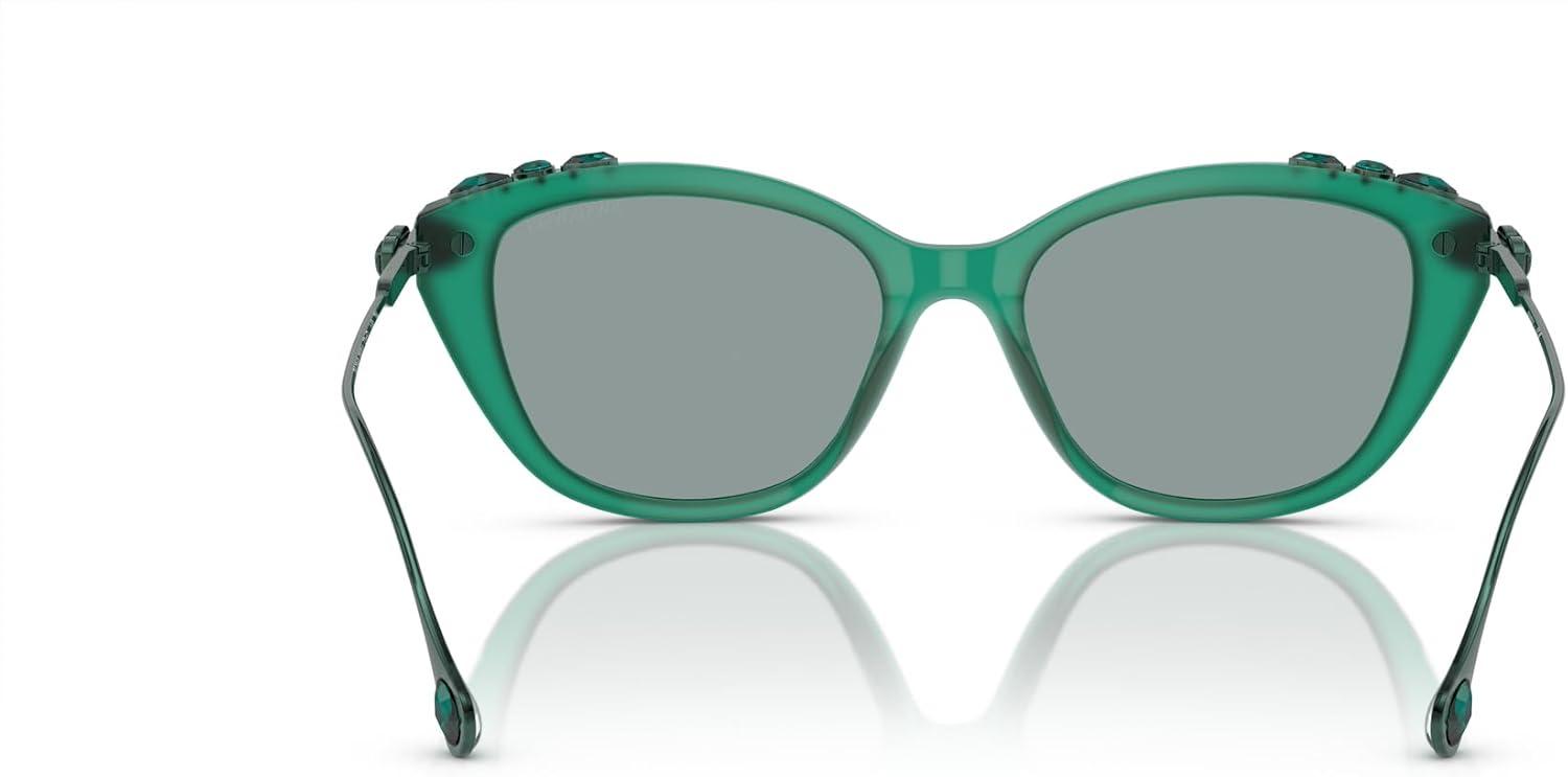 imageSwarovski Womens Sk6010 Cat Eye SunglassesOpal GreenDark Grey