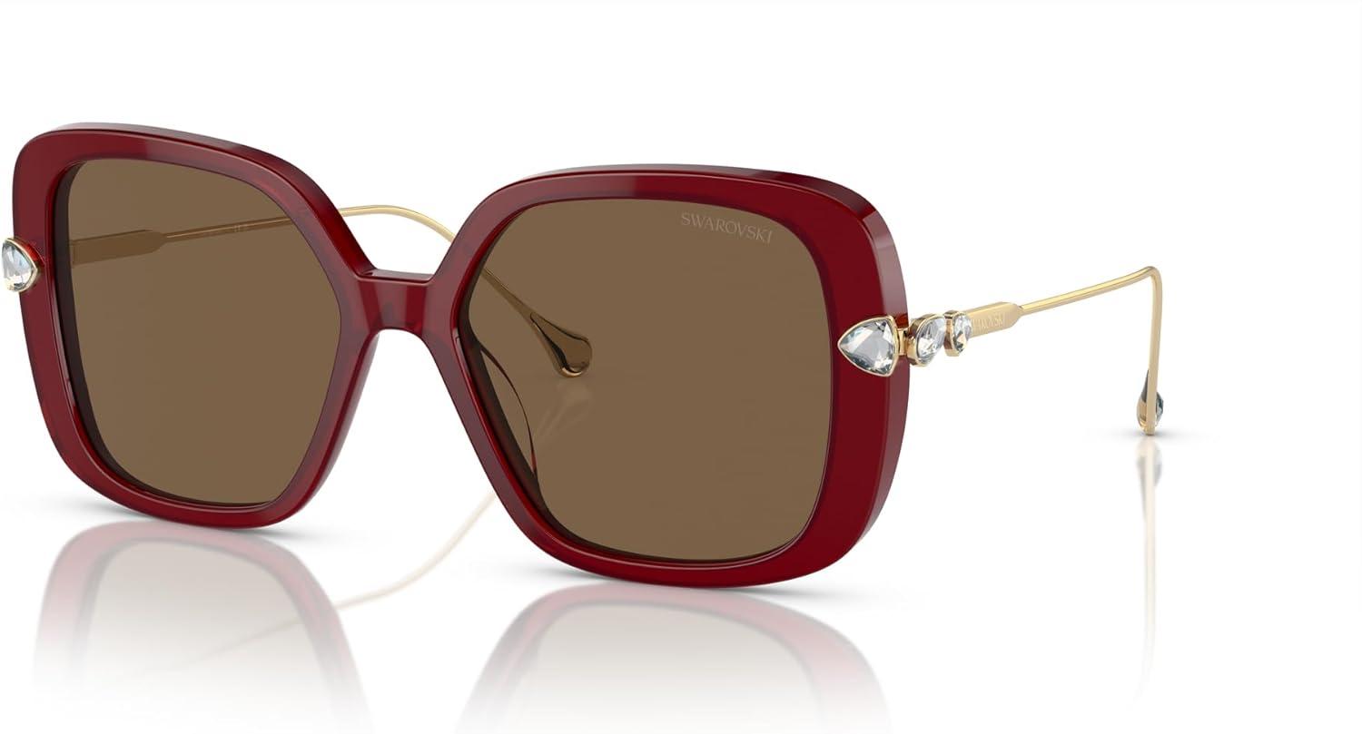 imageSwarovski Womens Sk6011 Square SunglassesLight HavanaDark Brown