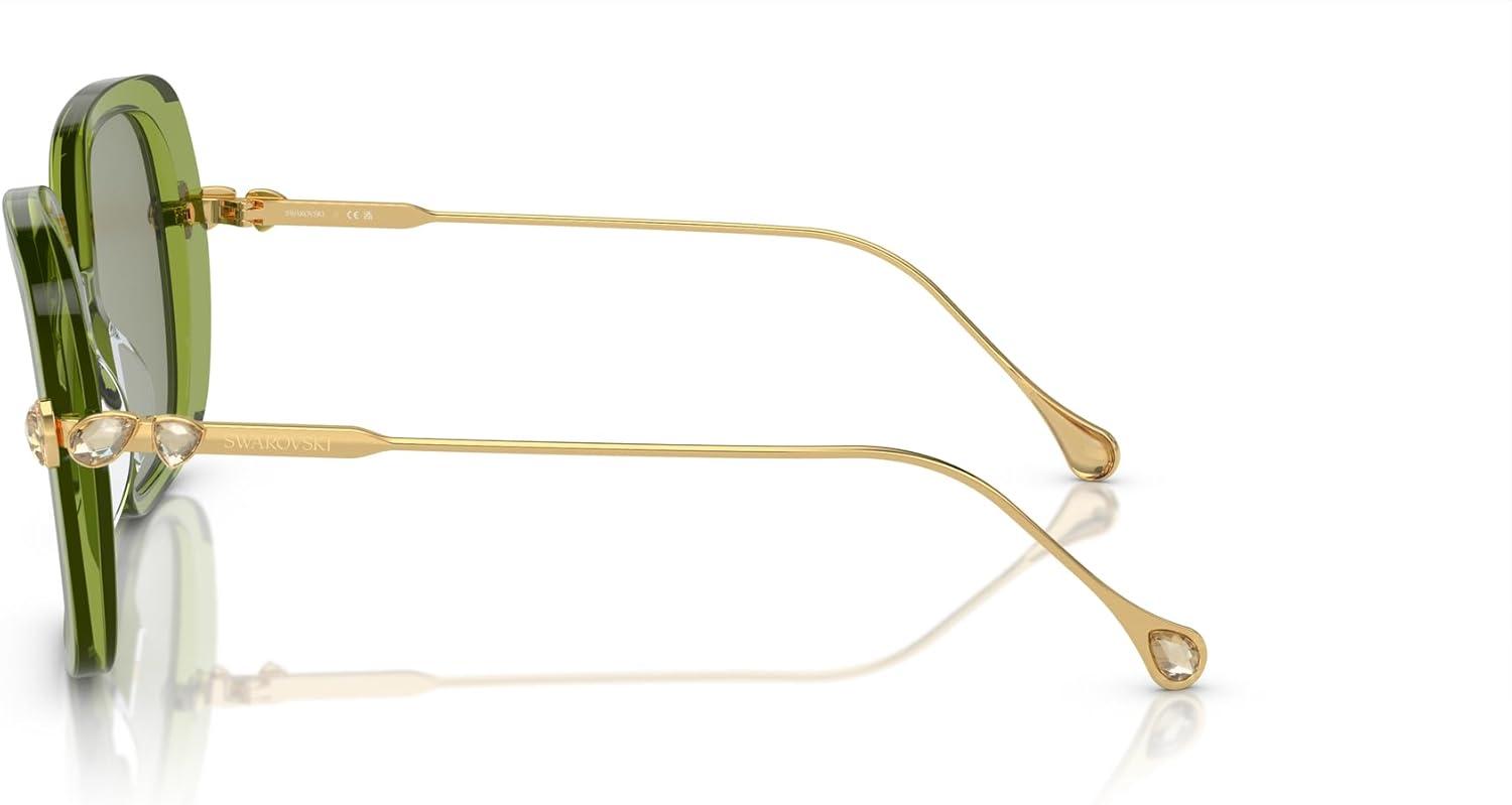 imageSwarovski Womens Sk6011 Square SunglassesTransparent GreenGreen