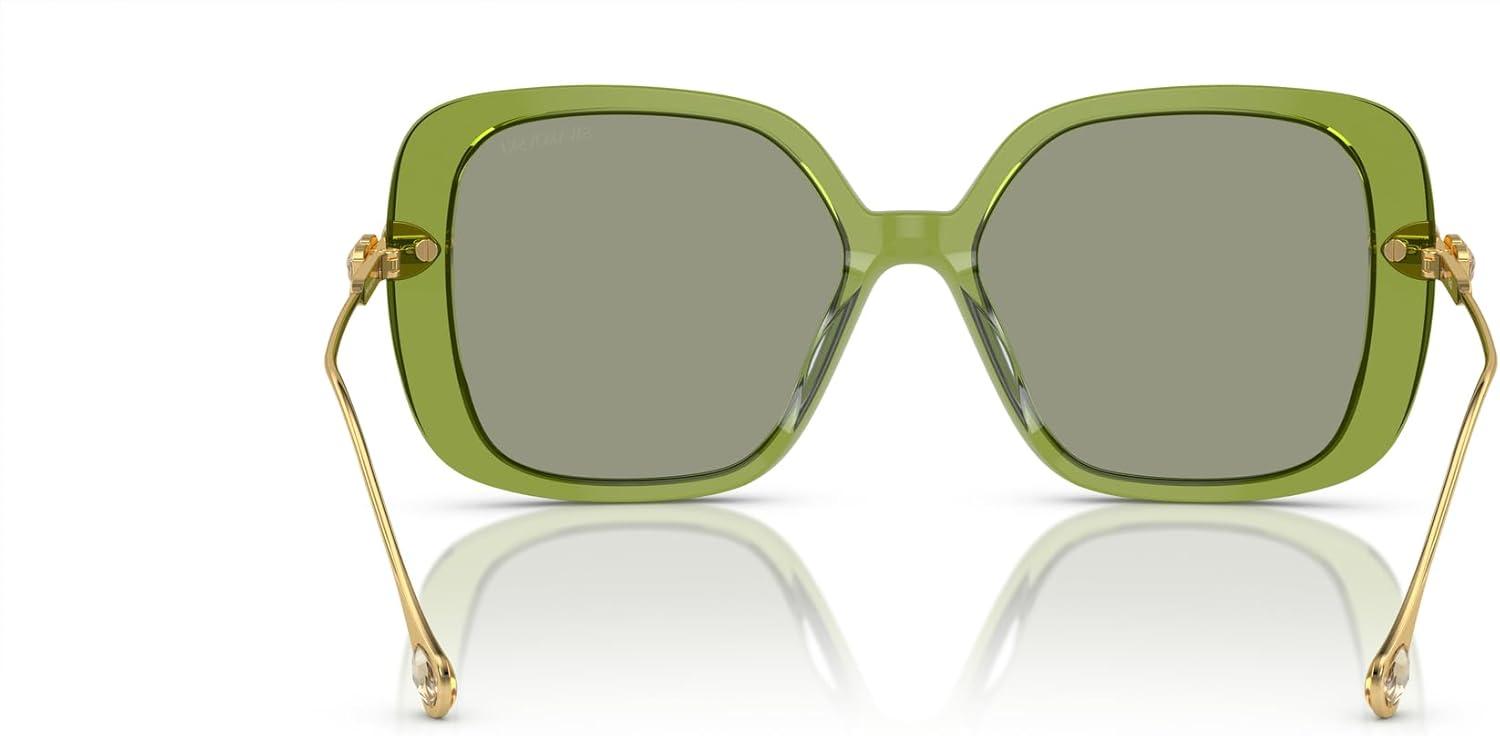 imageSwarovski Womens Sk6011 Square SunglassesTransparent GreenGreen