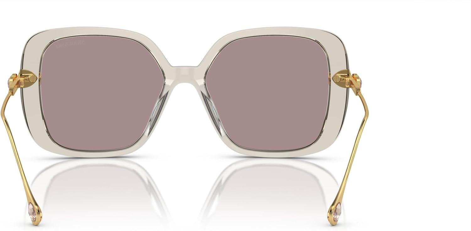 imageSwarovski Womens Sk6011 Square SunglassesTransparent Light BrownViolet