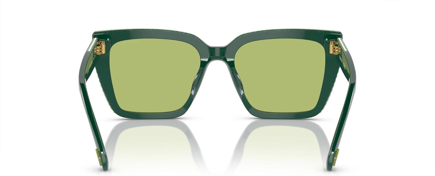 imageSwarovski Womens Sk6013 Square SunglassesGreenLight Green Mirrored Silver