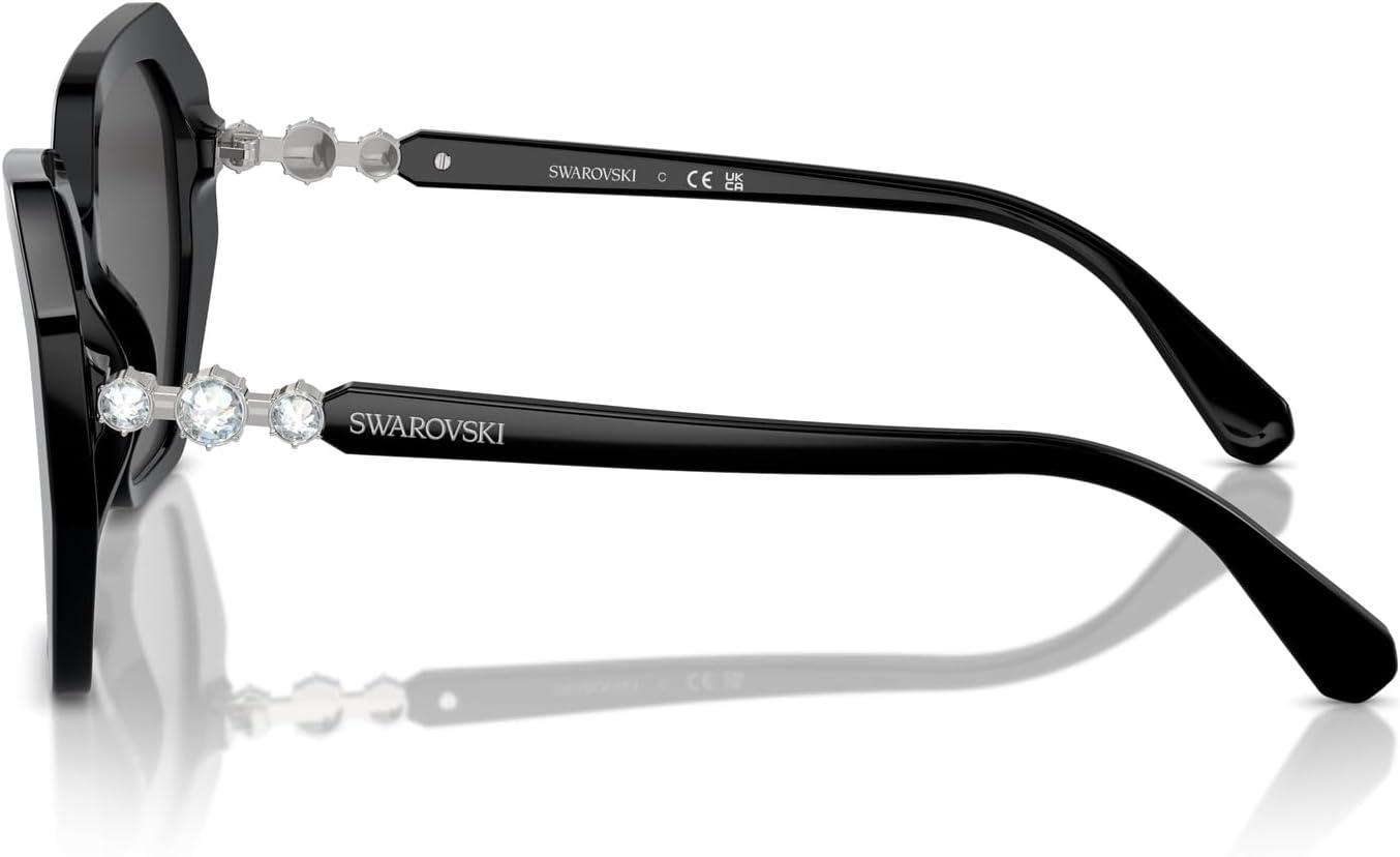 imageSwarovski Womens Sk6017 Butterfly SunglassesBlackDark Grey