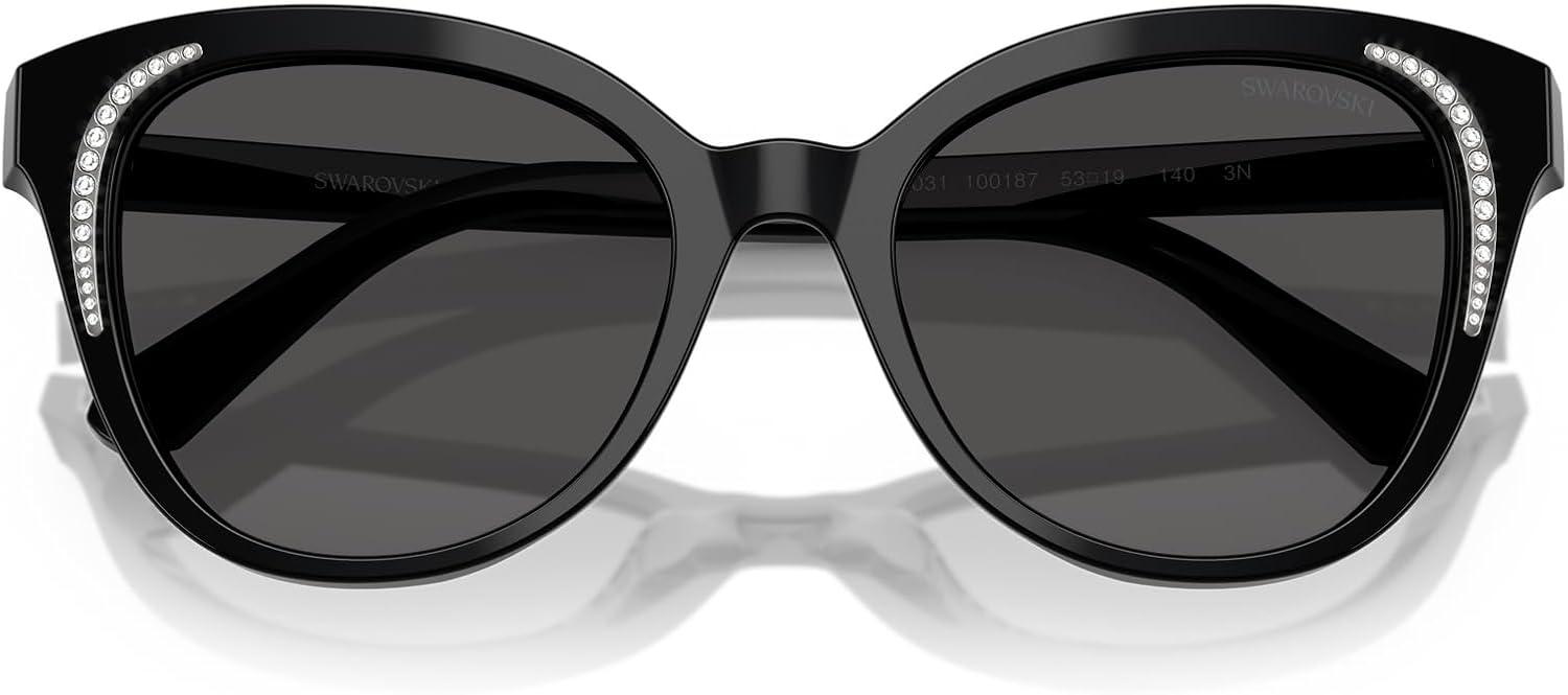 imageSwarovski Womens Sk6031 Butterfly SunglassesBlackDark Grey