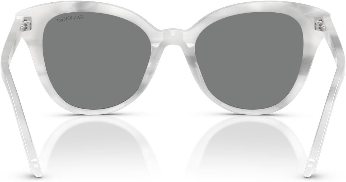 imageSwarovski Womens Sk6031 Butterfly SunglassesStriped WhiteDark Grey