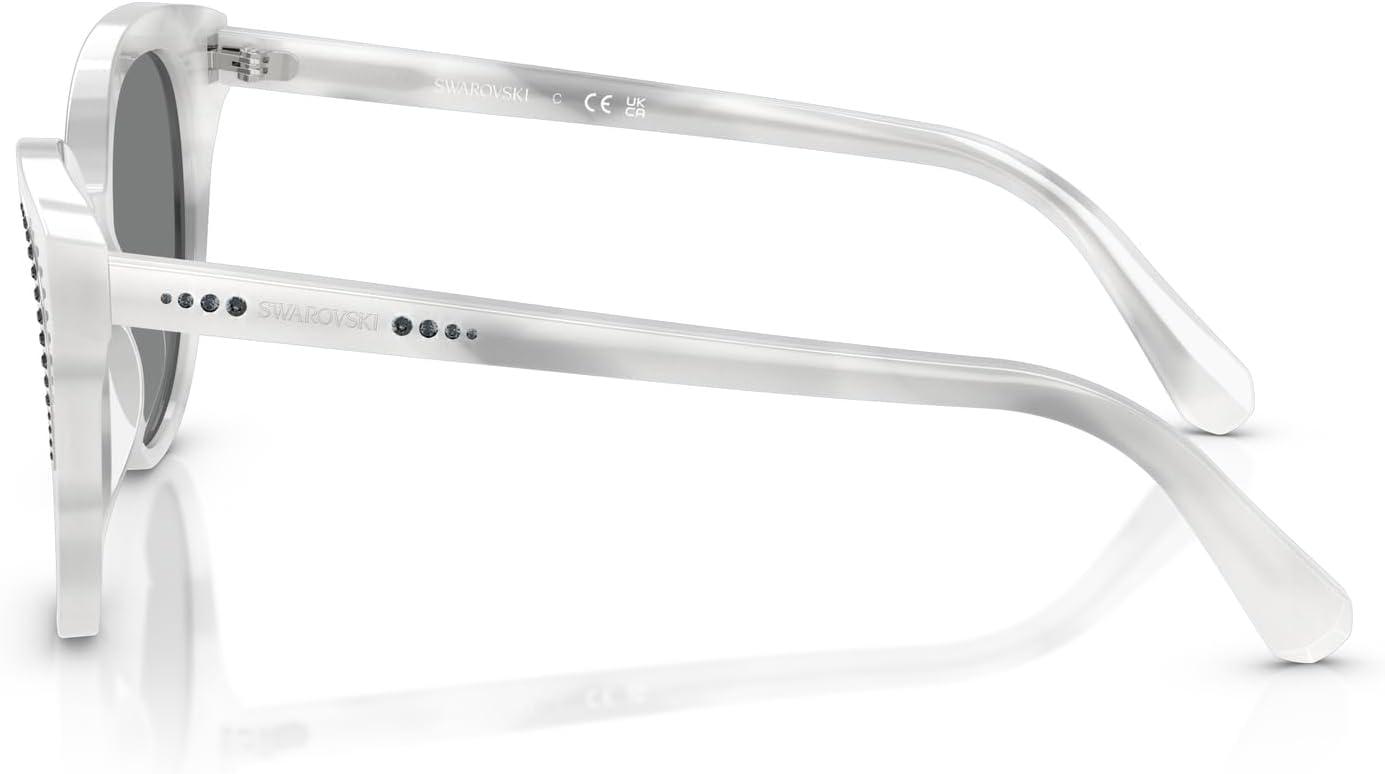 imageSwarovski Womens Sk6031 Butterfly SunglassesStriped WhiteDark Grey