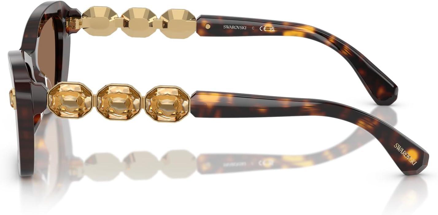 imageSwarovski Womens Sk6033 Butterfly SunglassesHavanaDark Brown