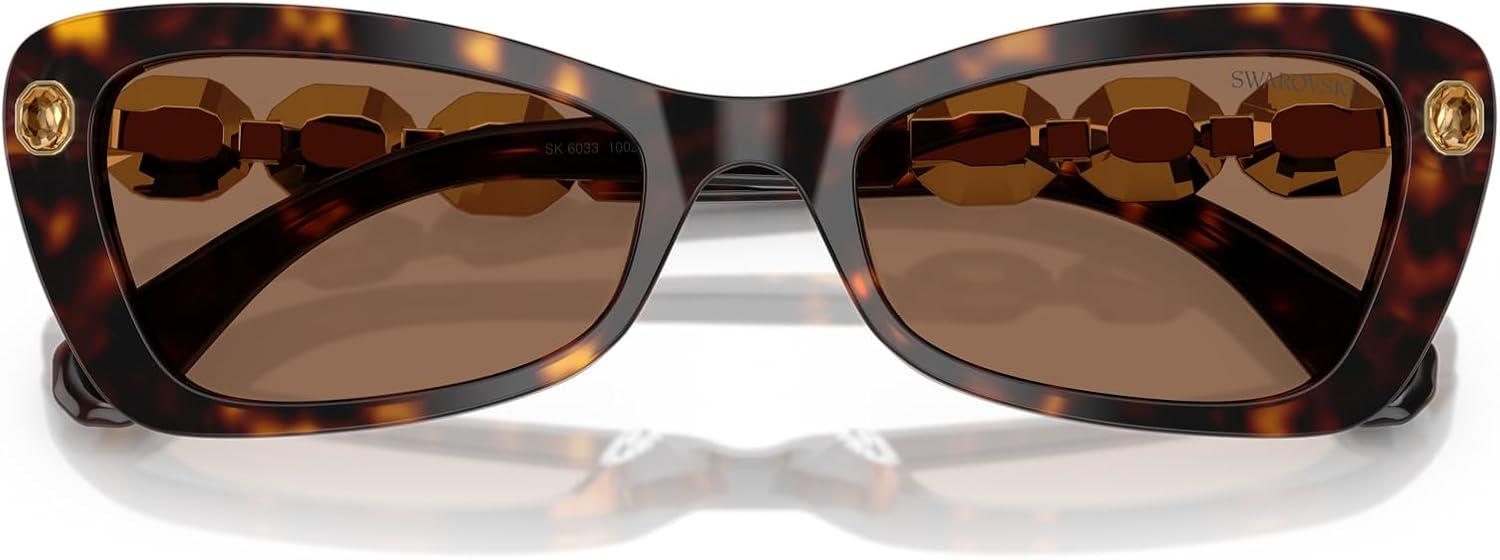 imageSwarovski Womens Sk6033 Butterfly SunglassesHavanaDark Brown