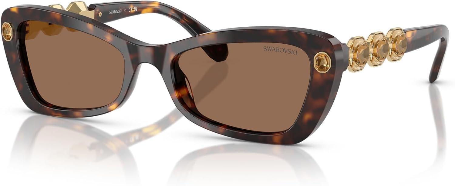 imageSwarovski Womens Sk6033 Butterfly SunglassesHavanaDark Brown