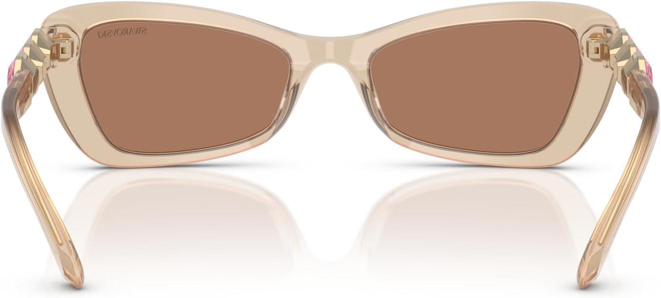 imageSwarovski Womens Sk6033 Butterfly SunglassesMilky BeigeBrown