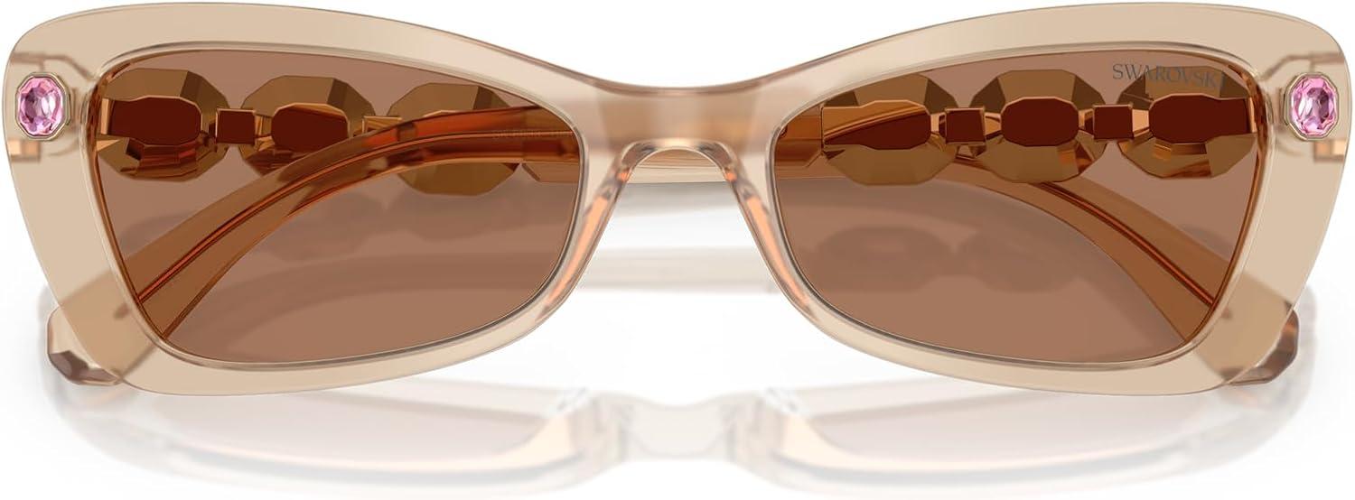 imageSwarovski Womens Sk6033 Butterfly SunglassesMilky BeigeBrown