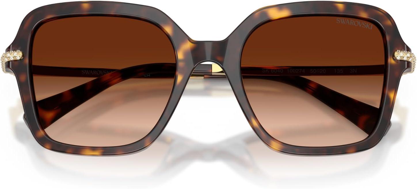 imageSwarovski Womens Sk6040 Square SunglassesHavanaGradient Brown