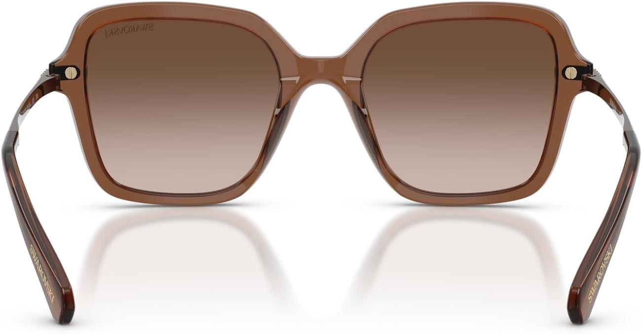 imageSwarovski Womens Sk6040 Square SunglassesTransparent BrownBrown Gradient