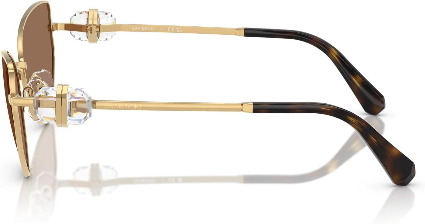 imageSwarovski Womens Sk7003 Butterfly SunglassesGoldDark Brown