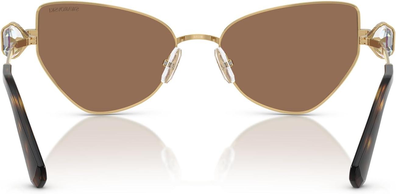 imageSwarovski Womens Sk7003 Butterfly SunglassesGoldDark Brown