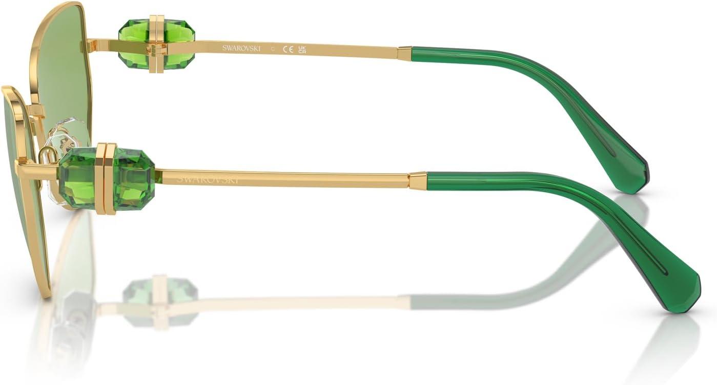 imageSwarovski Womens Sk7003 Butterfly SunglassesGoldDark Green