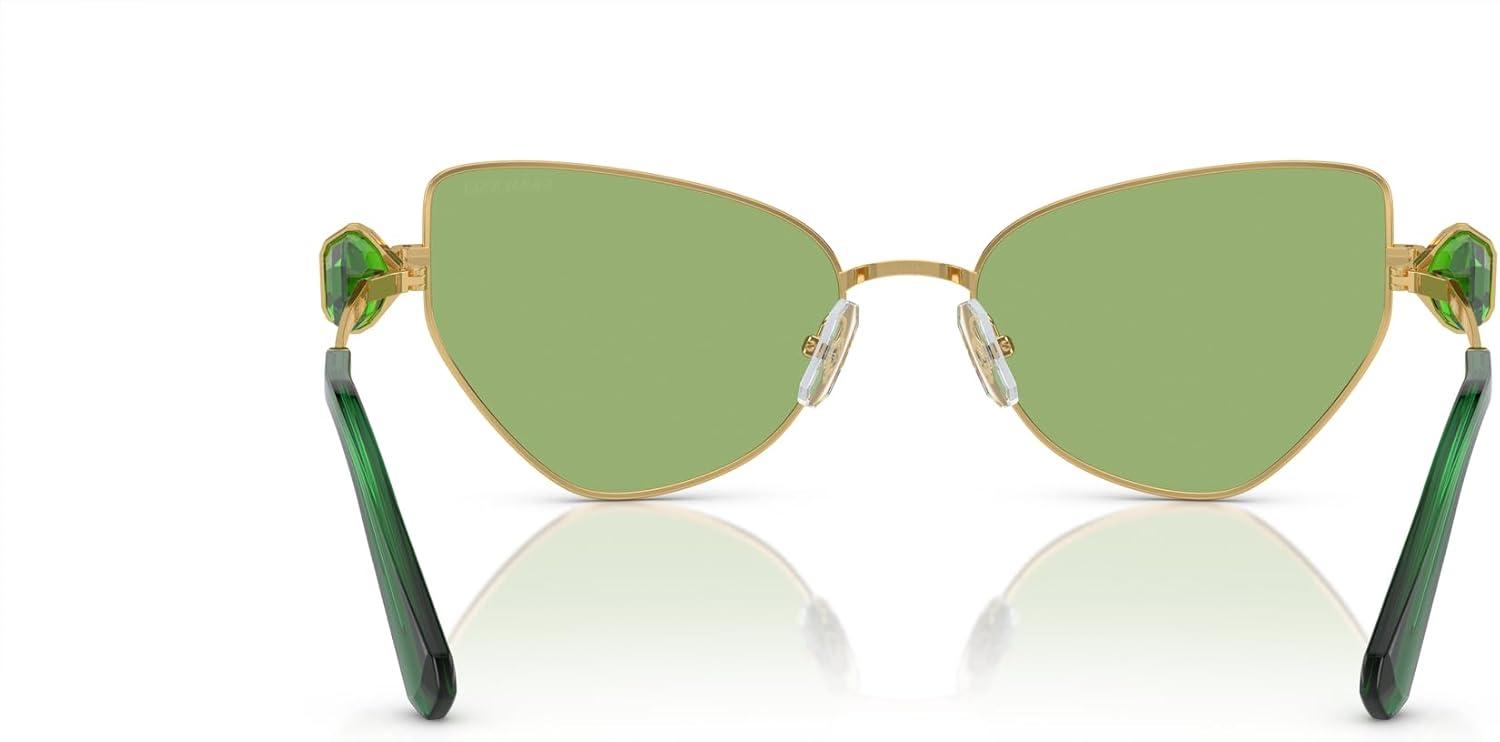 imageSwarovski Womens Sk7003 Butterfly SunglassesGoldDark Green