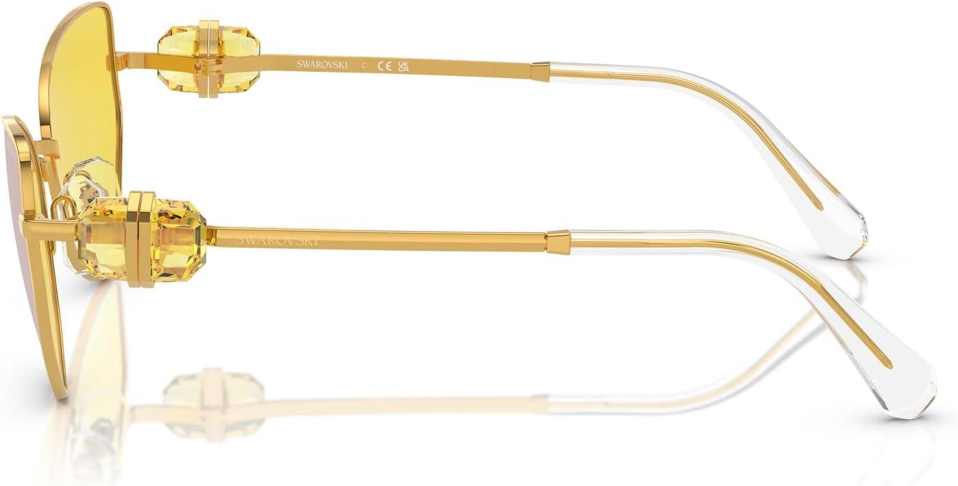 imageSwarovski Womens Sk7003 Butterfly SunglassesGoldYellow Mirrored Silver