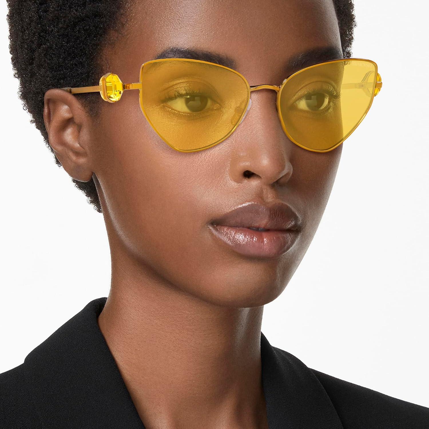 imageSwarovski Womens Sk7003 Butterfly SunglassesGoldYellow Mirrored Silver