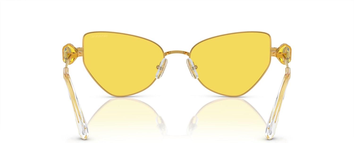 imageSwarovski Womens Sk7003 Butterfly SunglassesGoldYellow Mirrored Silver