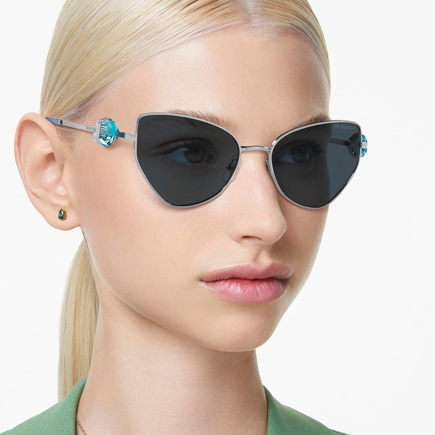 imageSwarovski Womens Sk7003 Butterfly SunglassesSilverDark Grey