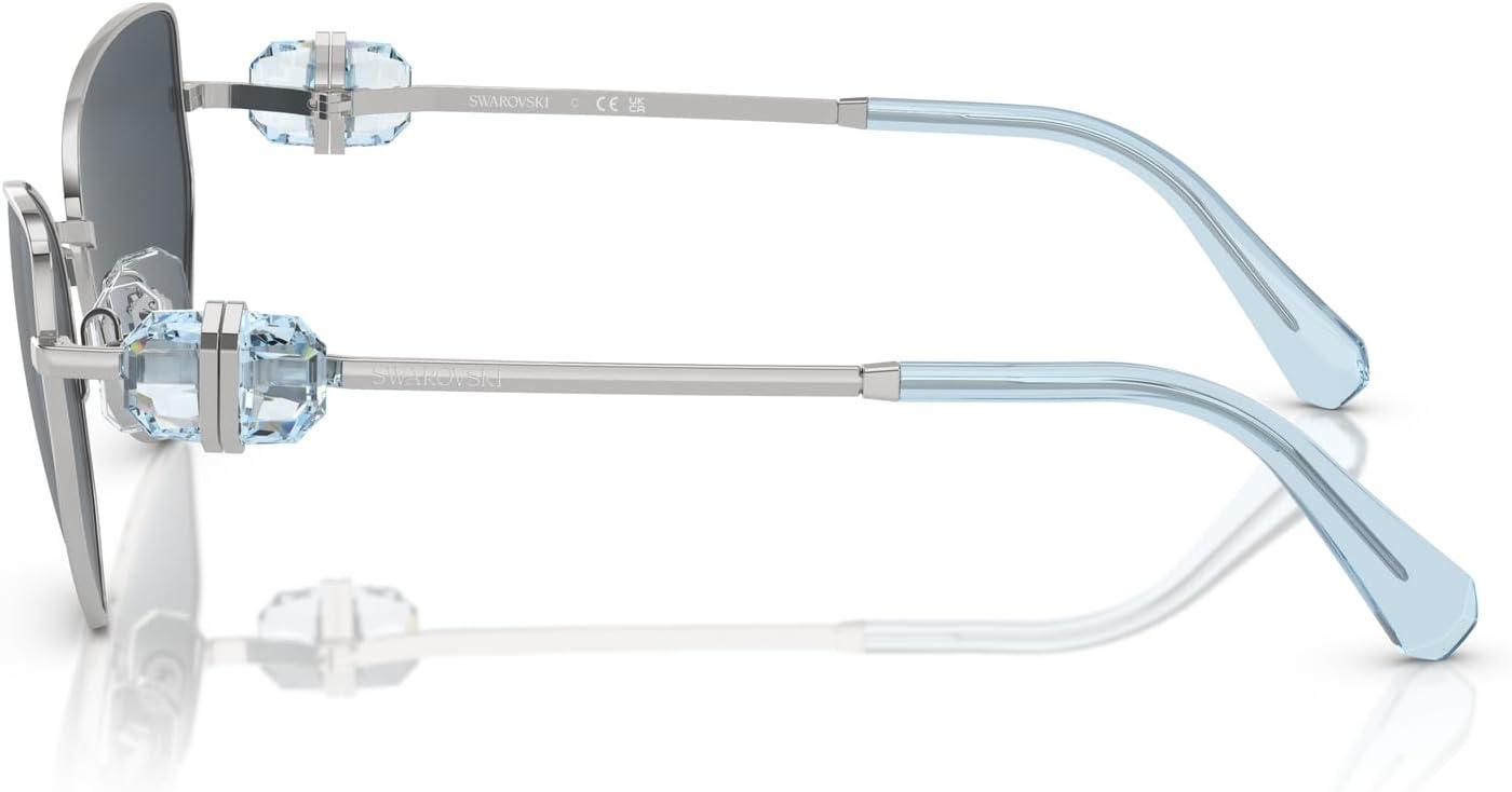 imageSwarovski Womens Sk7003 Butterfly SunglassesSilverDark Grey