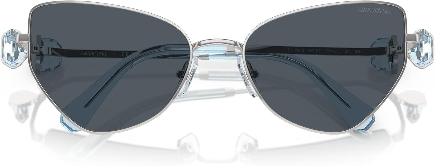 imageSwarovski Womens Sk7003 Butterfly SunglassesSilverDark Grey