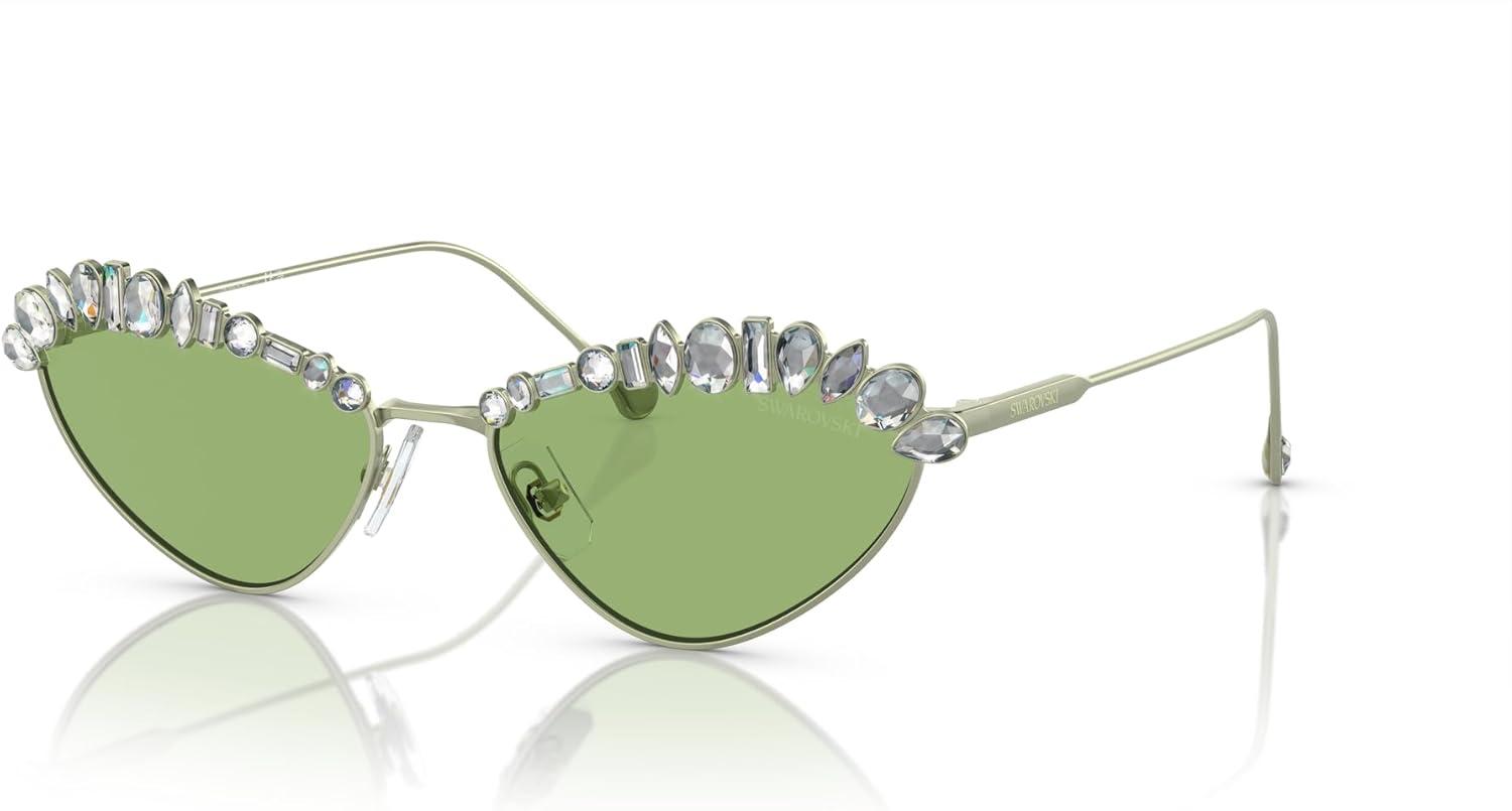 imageSwarovski Womens Sk7009 Oval SunglassesMatte GreenDark Green