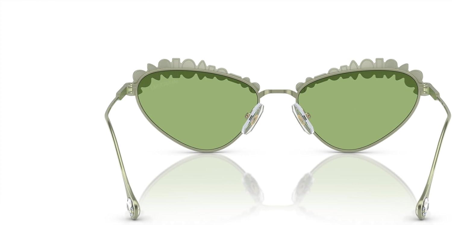 imageSwarovski Womens Sk7009 Oval SunglassesMatte GreenDark Green