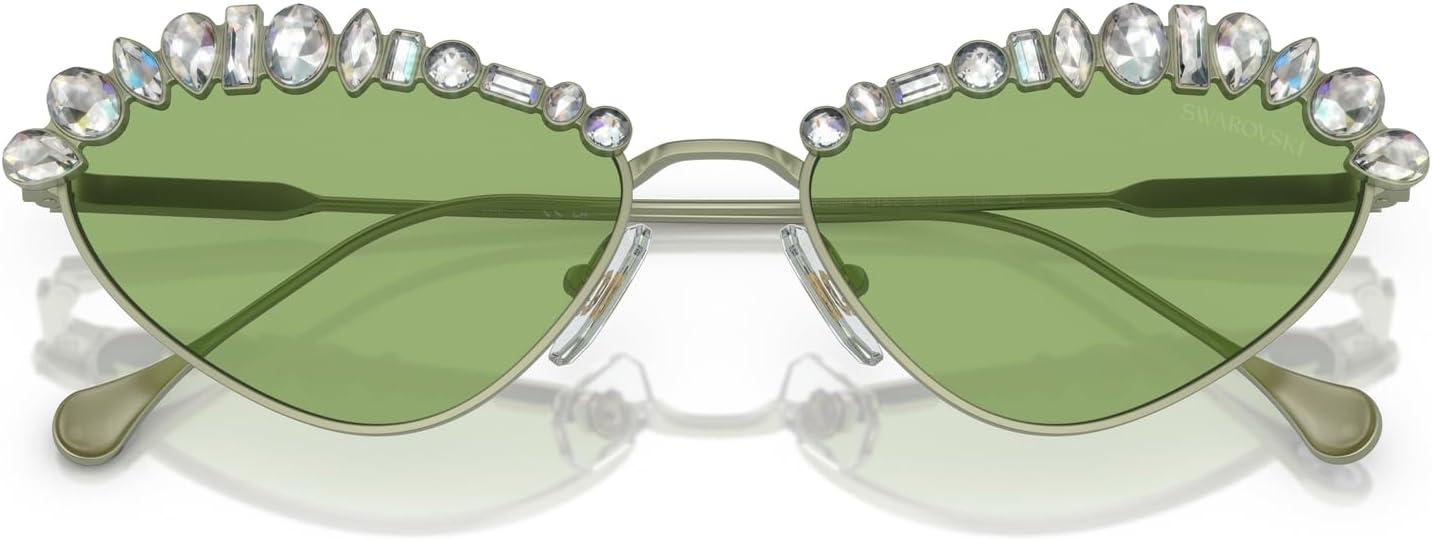 imageSwarovski Womens Sk7009 Oval SunglassesMatte GreenDark Green