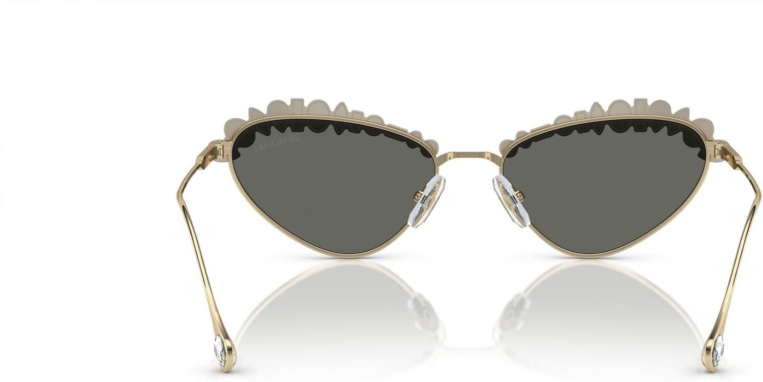 imageSwarovski Womens Sk7009 Oval SunglassesPale GoldBrown Mirrored Gold