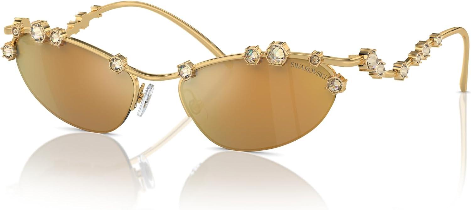 imageSwarovski Womens Sk7016 Cat Eye SunglassesBlackDark Grey