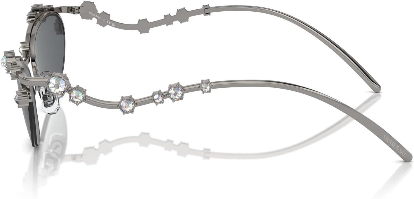 imageSwarovski Womens Sk7016 Cat Eye SunglassesBlackDark Grey Polarized