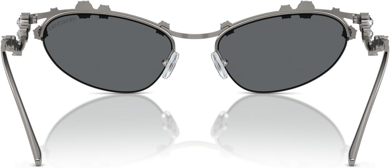 imageSwarovski Womens Sk7016 Cat Eye SunglassesBlackDark Grey Polarized