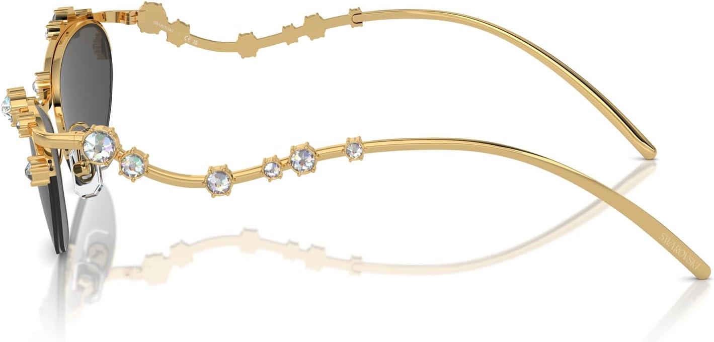 imageSwarovski Womens Sk7016 Cat Eye SunglassesMilky WhiteGrey Mirrored Black