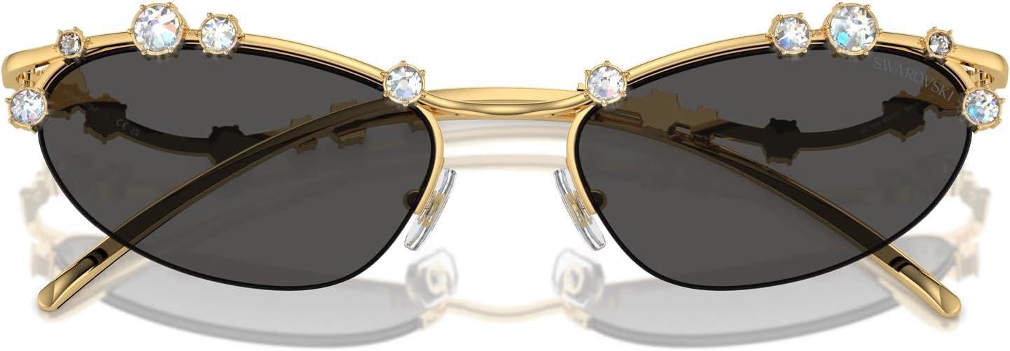 imageSwarovski Womens Sk7016 Cat Eye SunglassesMilky WhiteGrey Mirrored Black