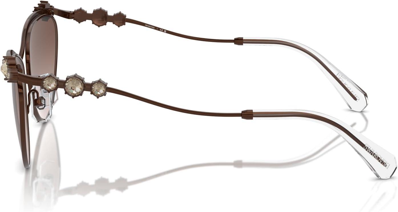 imageSwarovski Womens Sk7017 Cat Eye SunglassesMilky Light BlueBlue Mirrored White