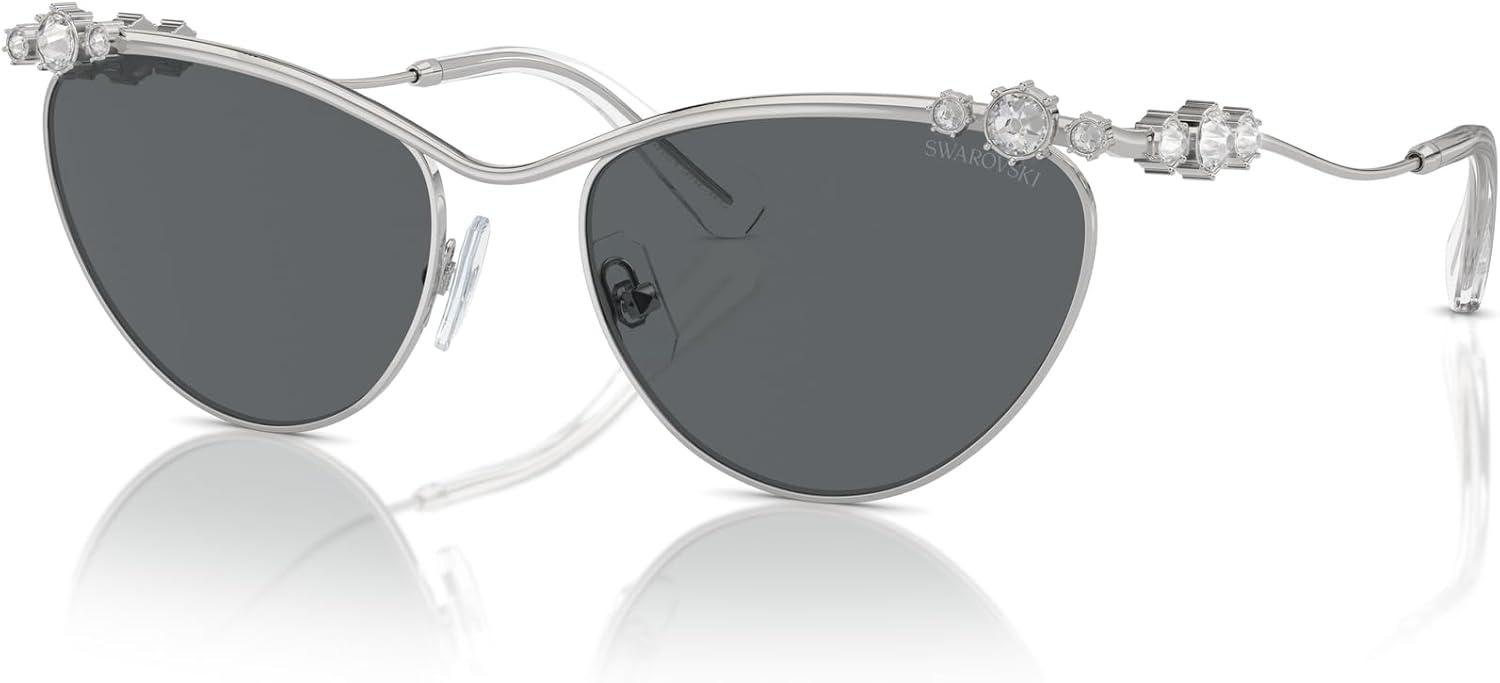 imageSwarovski Womens Sk7017 Cat Eye SunglassesWhiteDark Grey