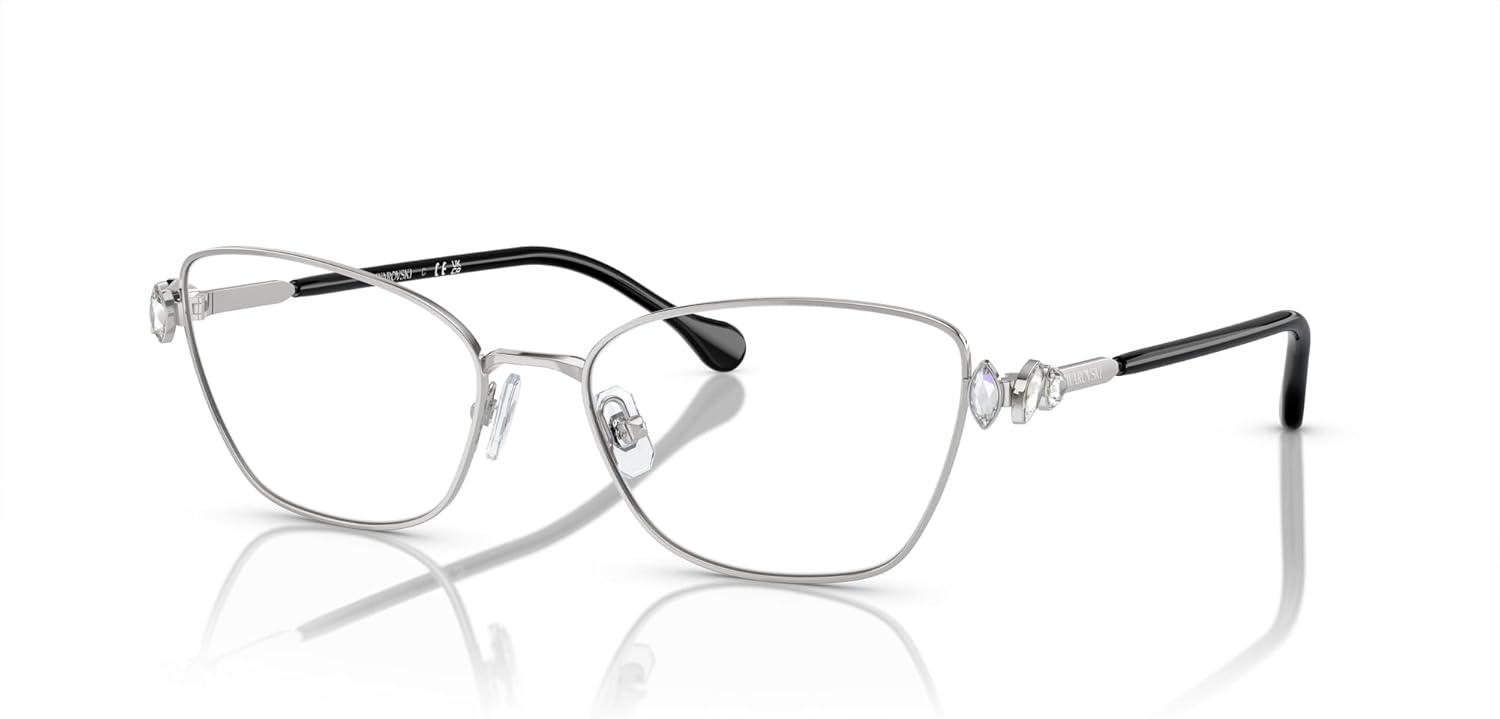 imageSwarovski womens Sk1006 Square Prescription Eyewear FramesSilverBlackDemo Lens