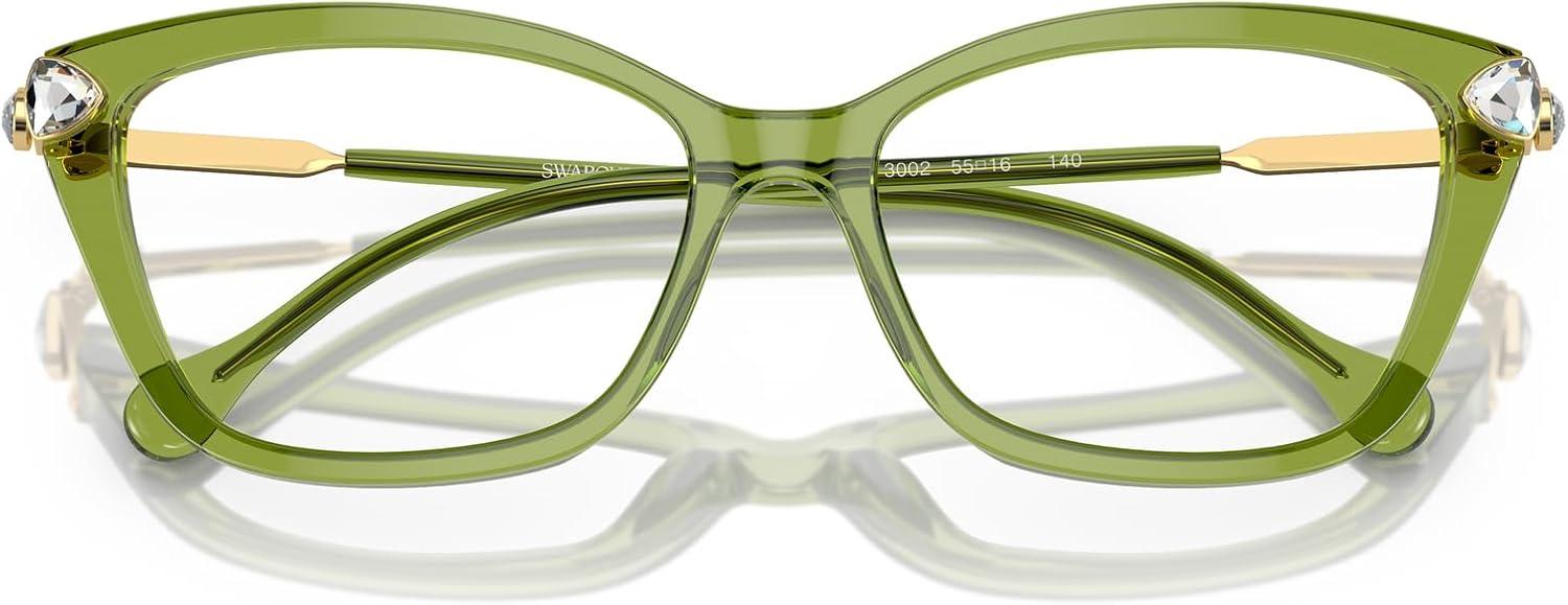 imageSwarovski womens Sk2011 Cat Eye Prescription Eyewear FramesTransparent GreenDemo Lens