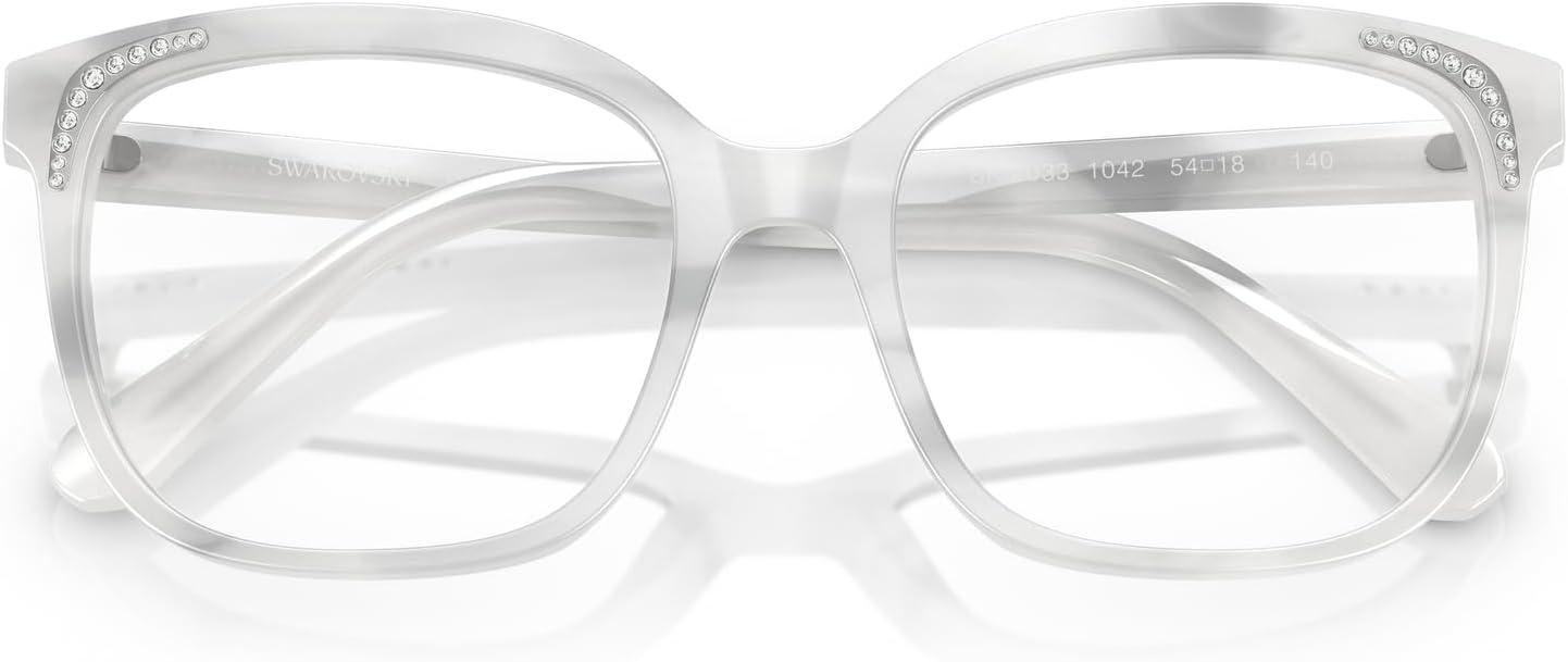 imageSwarovski womens Sk2033 Butterfly Prescription Eyewear FramesStripe WhiteDemo Lens