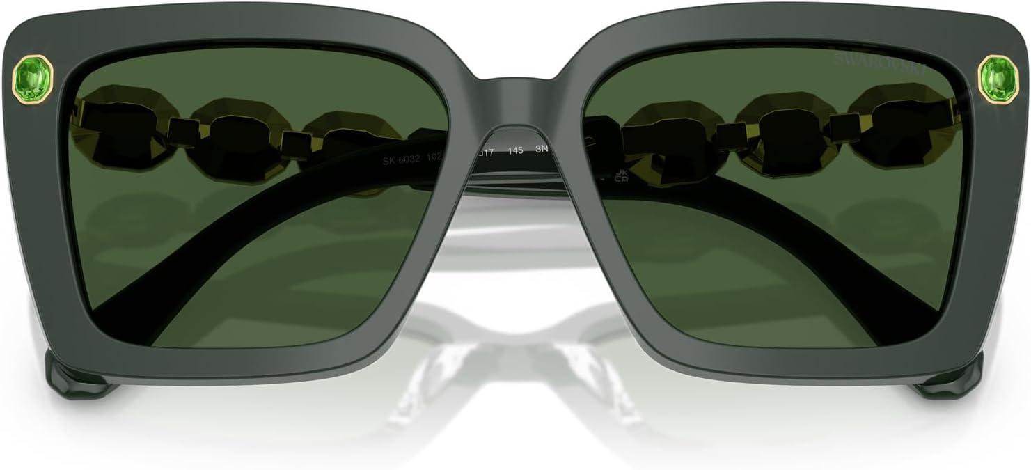 imageSwarovski womens Sk6032 Square SunglassesGreenDark Green