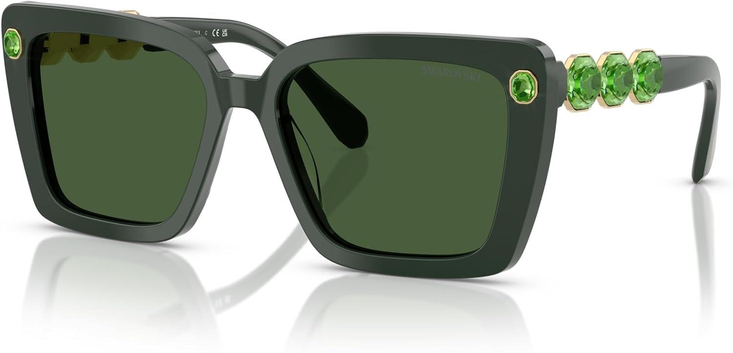 imageSwarovski womens Sk6032 Square SunglassesGreenDark Green