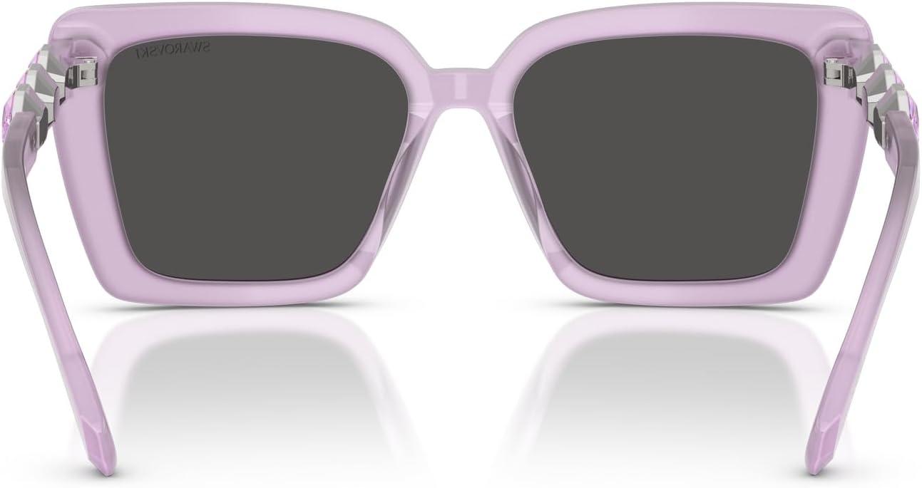 imageSwarovski womens Sk6032 Square SunglassesMilky LilacDark Grey