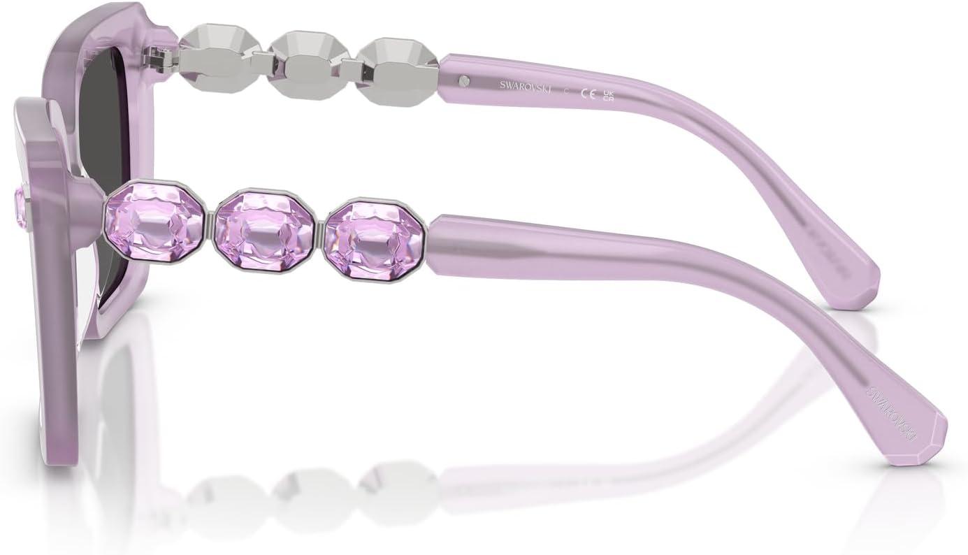 imageSwarovski womens Sk6032 Square SunglassesMilky LilacDark Grey