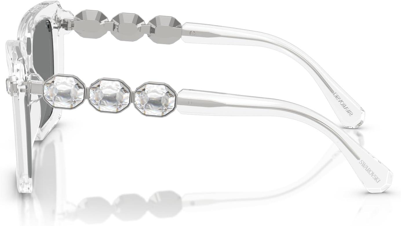 imageSwarovski womens Sk6032 Square SunglassesTransparentDark Grey