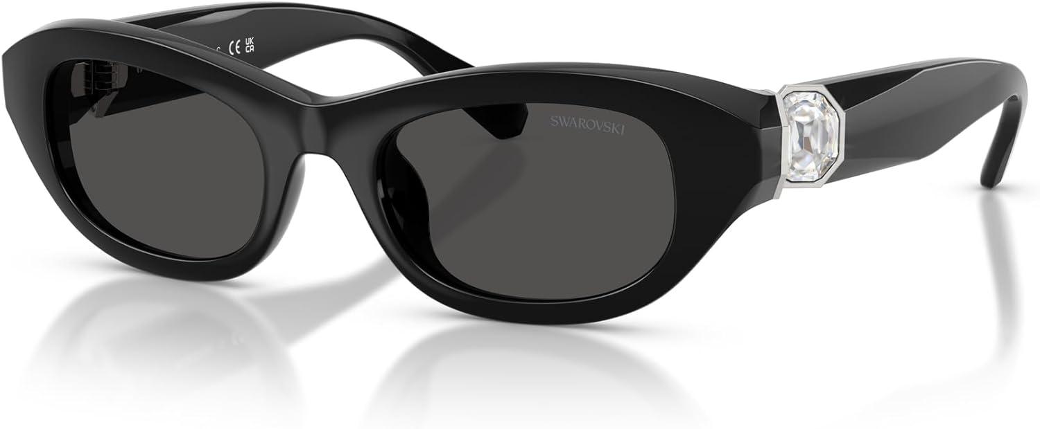 imageSwarovski womens Sk6036u Universal Fit Square SunglassesBlackDark Grey