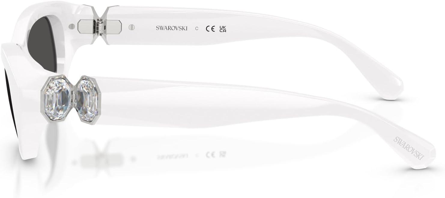 imageSwarovski womens Sk6036u Universal Fit Square SunglassesWhiteDark Grey