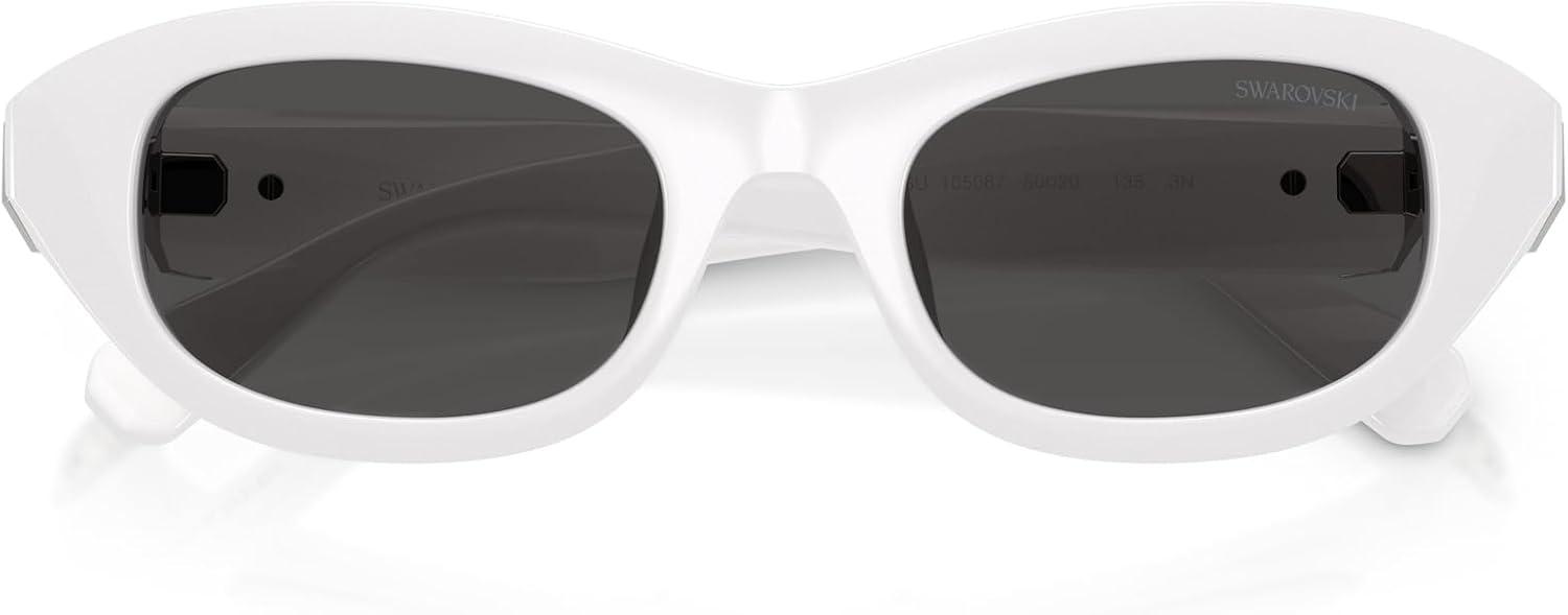 imageSwarovski womens Sk6036u Universal Fit Square SunglassesWhiteDark Grey